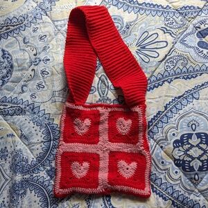 Crochet heart bag